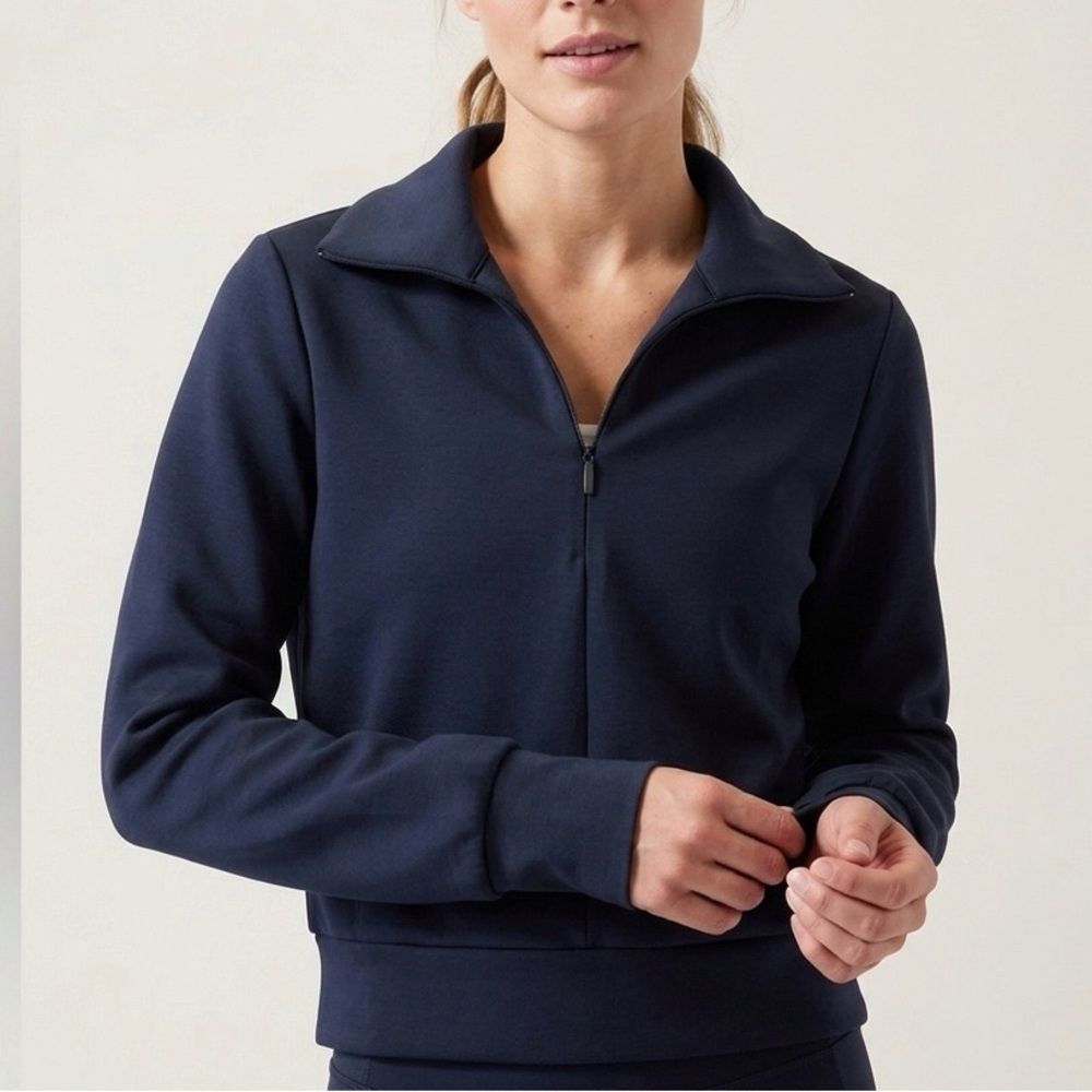 Athleta Allure 1/4 Zip Pullover Sweatshirt Blue Xs